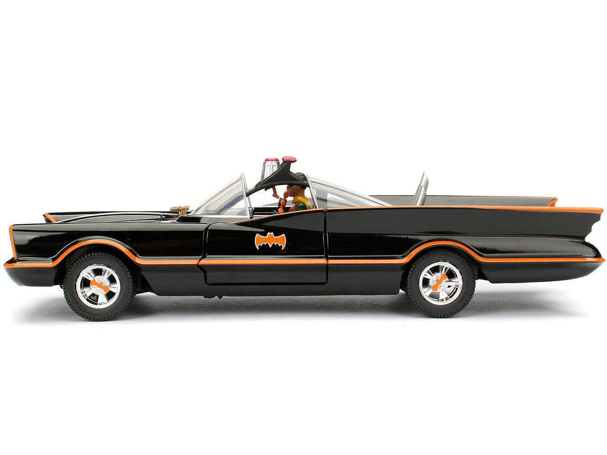Model Kit Classic Batmobile Black with Batman Diecast Figure "Batman" (1966-1968) TV Series "Build N' Collect" 1/24 Diecast Model Car