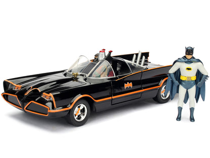 Model Kit Classic Batmobile Black with Batman Diecast Figure "Batman" (1966-1968) TV Series "Build N' Collect" 1/24 Diecast Model Car