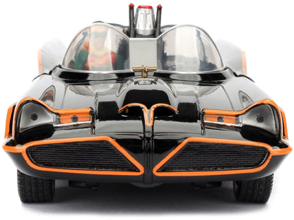 Model Kit Classic Batmobile Black with Batman Diecast Figure "Batman" (1966-1968) TV Series "Build N' Collect" 1/24 Diecast Model Car