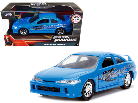 Mia's Acura Integra Light Blue with Graphics "Fast & Furious" Movie 1/32 Diecast Model Car
