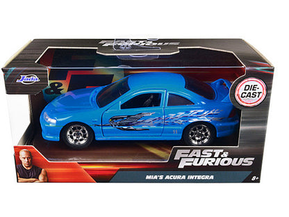 Mia's Acura Integra Light Blue with Graphics "Fast & Furious" Movie 1/32 Diecast Model Car