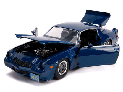 Billy's Chevrolet Camaro Z28 Dark Blue with Collectible Coin "Stranger Things" (2016) TV Series 1/24 Diecast Model Car