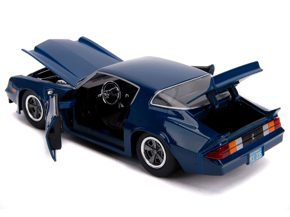 Billy's Chevrolet Camaro Z28 Dark Blue with Collectible Coin "Stranger Things" (2016) TV Series 1/24 Diecast Model Car