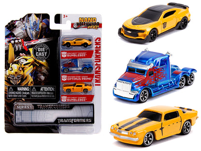 "Transformers" 3 piece Set "Nano Hollywood Rides" Series 1 Diecast Models