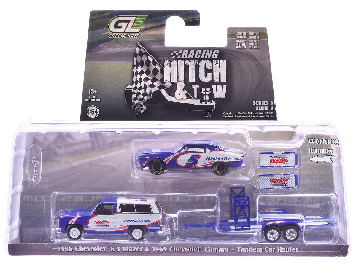 "Racing Hitch & Tow" Series #6 Set of 3 pieces 1/64 Diecast Model Cars