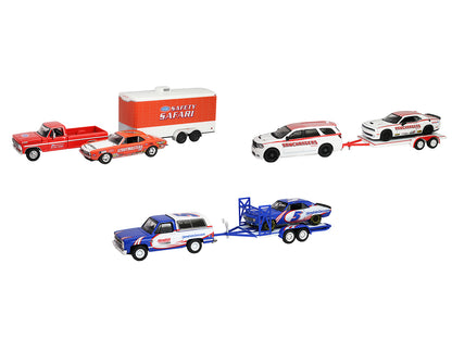 "Racing Hitch & Tow" Series #6 Set of 3 pieces 1/64 Diecast Model Cars