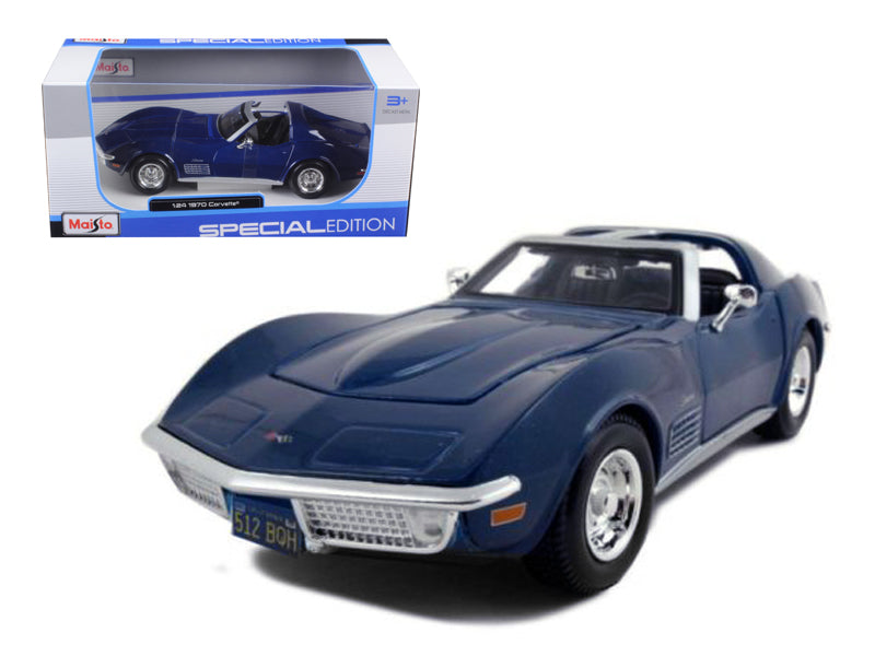 1970 Chevrolet Corvette Blue 1/24 Diecast Model Car