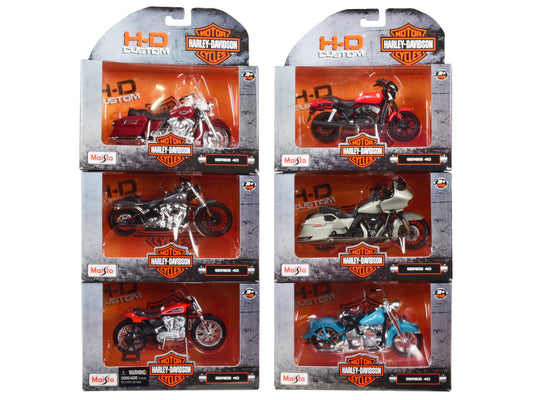 Harley-Davidson Motorcycles 6 piece Set Series 40 1/18 Diecast Models