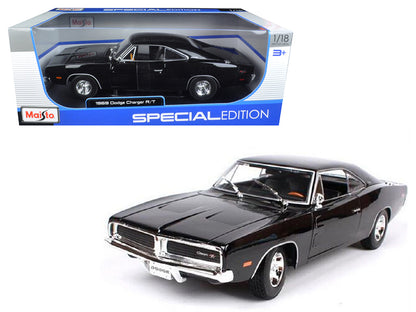 1969 Dodge Charger R/T Black 1/18 Diecast Model Car