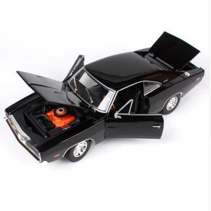 1969 Dodge Charger R/T Black 1/18 Diecast Model Car