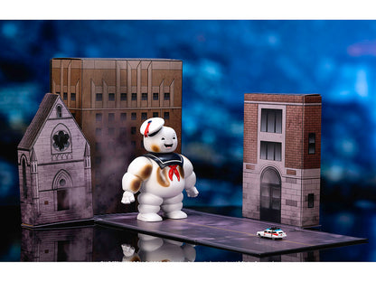 "Ghostbusters" 6" Stay Puft Marshmallow Man Figure with Nano Ecto-1 Car Diorama Set "Ghostbusters" (1984) Movie "Next Level" Series Model