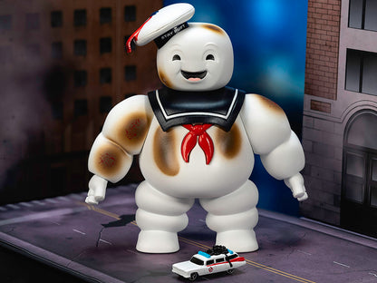"Ghostbusters" 6" Stay Puft Marshmallow Man Figure with Nano Ecto-1 Car Diorama Set "Ghostbusters" (1984) Movie "Next Level" Series Model