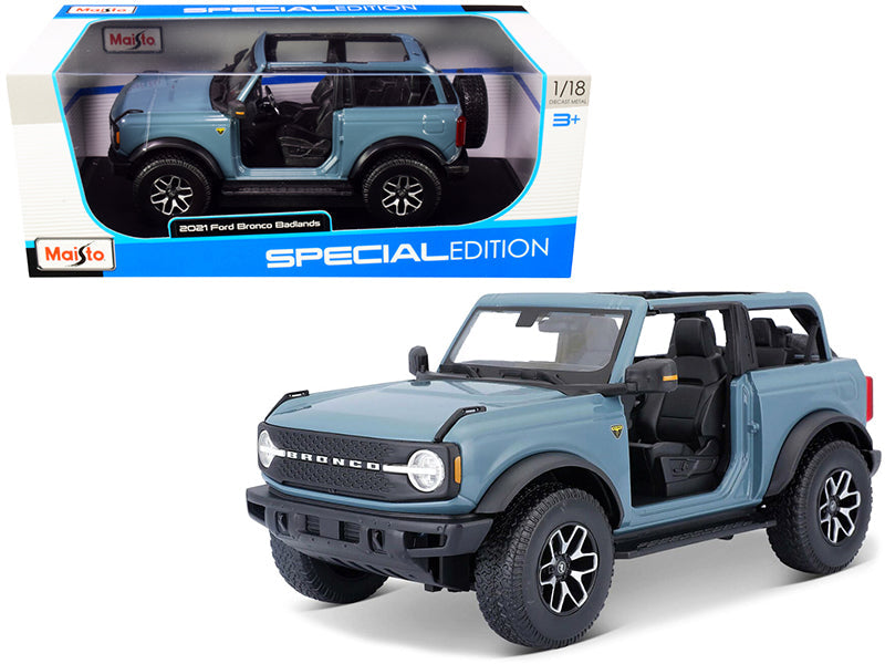 2021 Ford Bronco Badlands Blue "Special Edition" 1/18 Diecast Model Car