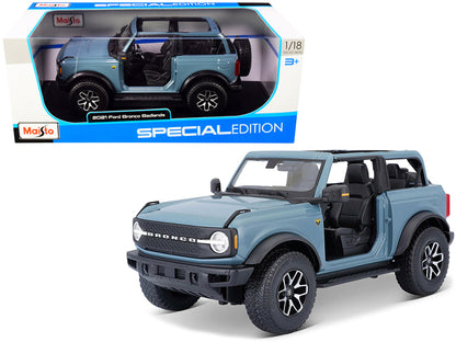 2021 Ford Bronco Badlands Blue "Special Edition" 1/18 Diecast Model Car