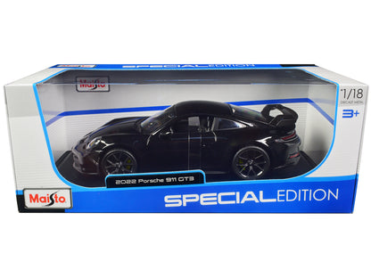 2022 Porsche 911 GT3 Black Metallic "Special Edition" 1/18 Diecast Model Car