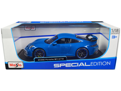 2022 Porsche 911 GT3 Blue "Special Edition" 1/18 Diecast Model Car