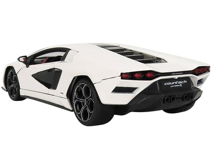 Lamborghini Countach LPI 800-4 White with Black Accents and Red Interior "Special Edition" 1/18 Diecast Model Car