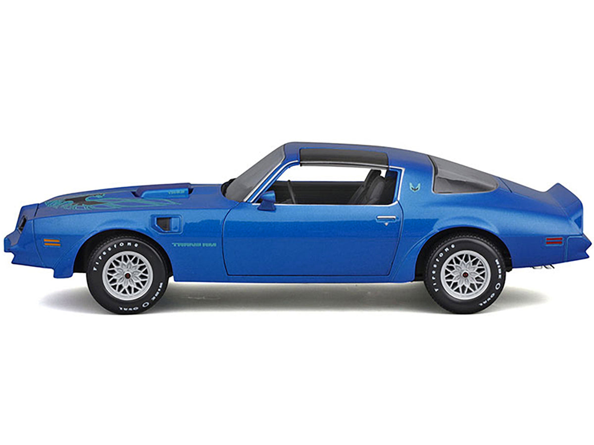 1978 Pontiac Firebird Trans Am Blue Metallic with Hood Graphics "Special Edition" Series 1/18 Diecast Model Car