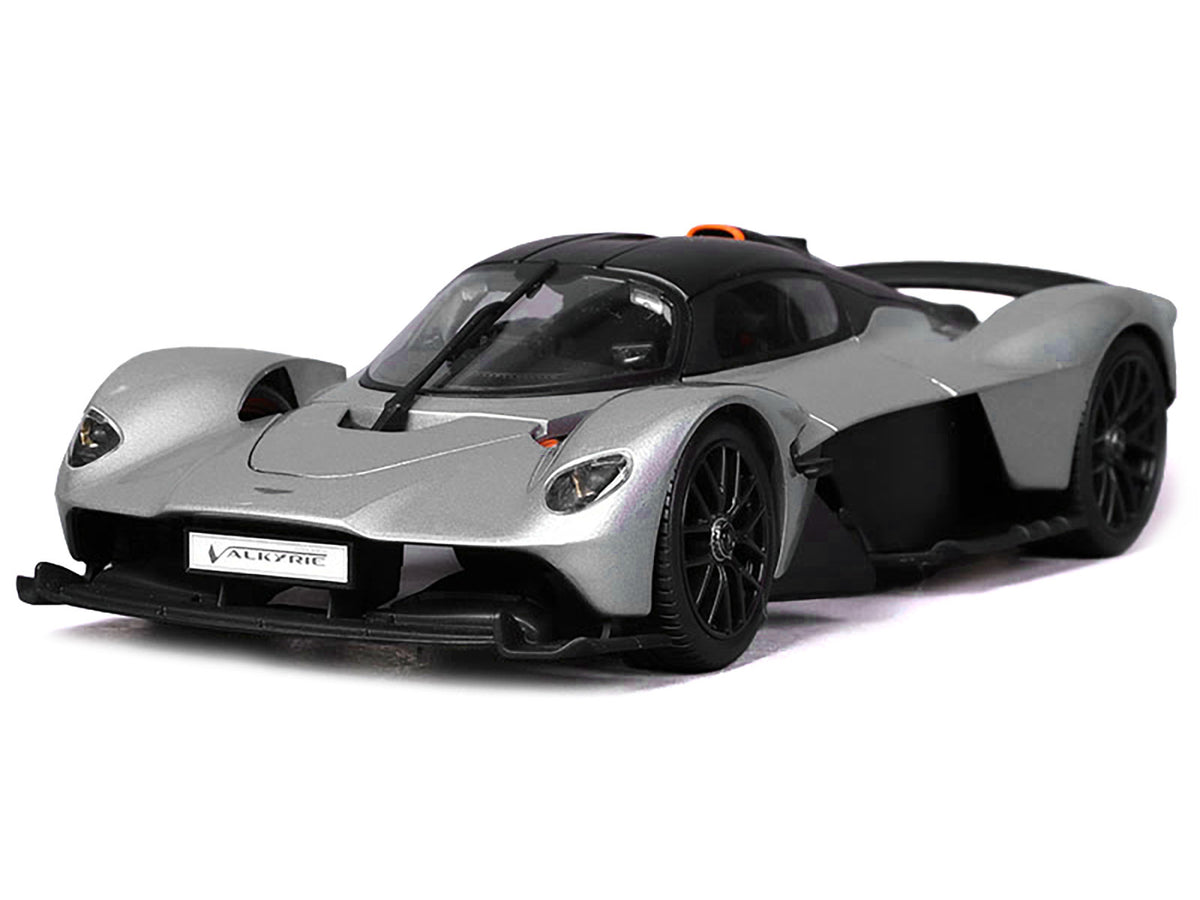 Aston Martin Valkyrie Silver Metallic with Matt Black Top "Special Edition" Series 1/18 Diecast Model Car