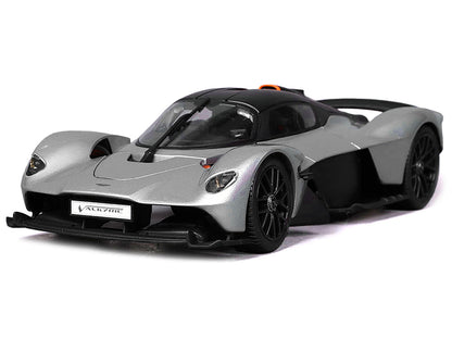Aston Martin Valkyrie Silver Metallic with Matt Black Top "Special Edition" Series 1/18 Diecast Model Car