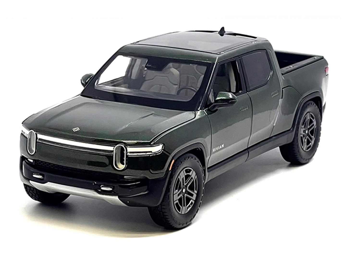 Rivian R1T Pickup Truck Dark Green Metallic with Sunroof "Special Edition" Series 1/18 Diecast Model Car