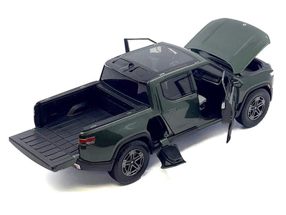 Rivian R1T Pickup Truck Dark Green Metallic with Sunroof "Special Edition" Series 1/18 Diecast Model Car