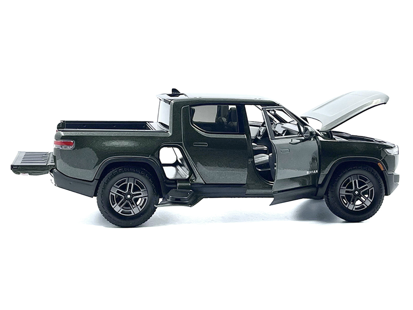 Rivian R1T Pickup Truck Dark Green Metallic with Sunroof "Special Edition" Series 1/18 Diecast Model Car