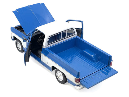 1974 Chevrolet C10 Cheyenne Super Pickup Truck Blue and White "Special Edition" Series 1/18 Diecast Model Car