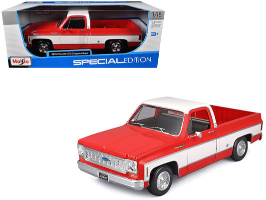 1974 Chevrolet C10 Cheyenne Super Pickup Truck Red and White "Special Edition" Series 1/18 Diecast Model Car