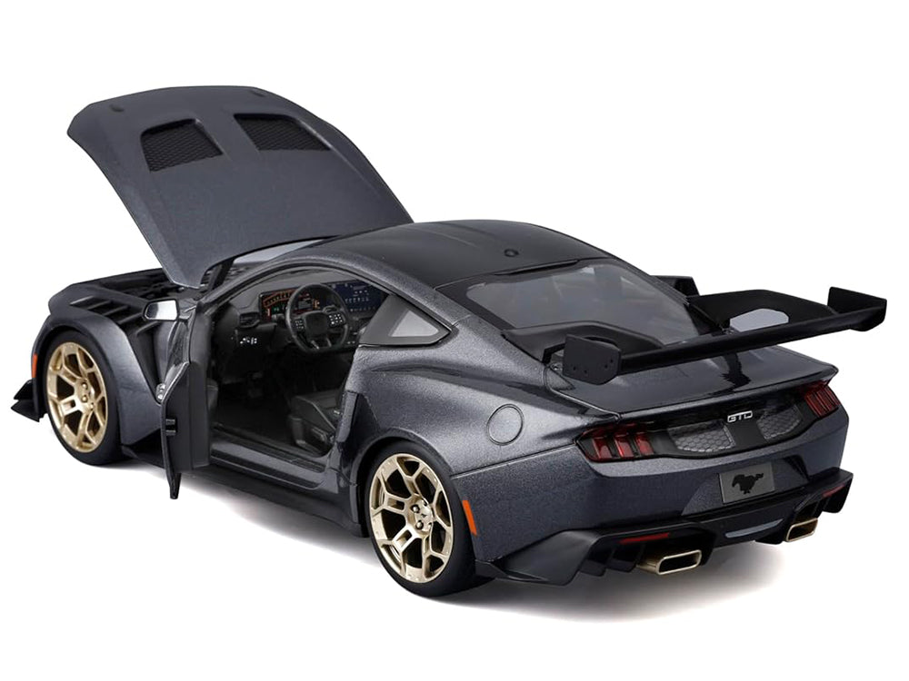 2025 Ford Mustang GTD Dark Gray Metallic with Black Top "Special Edition" Series 1/18 Diecast Model Car