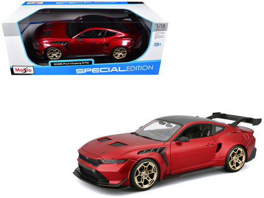 2025 Ford Mustang GTD Red Metallic with Black Top "Special Edition" Series 1/18 Diecast Model Car