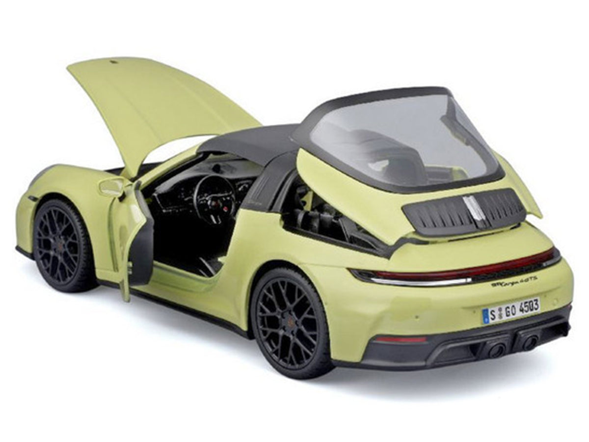 Porsche 911 Targa 4 GTS (992.2) Yellow with Black Top "Special Edition" Series 1/18 Diecast Model Car