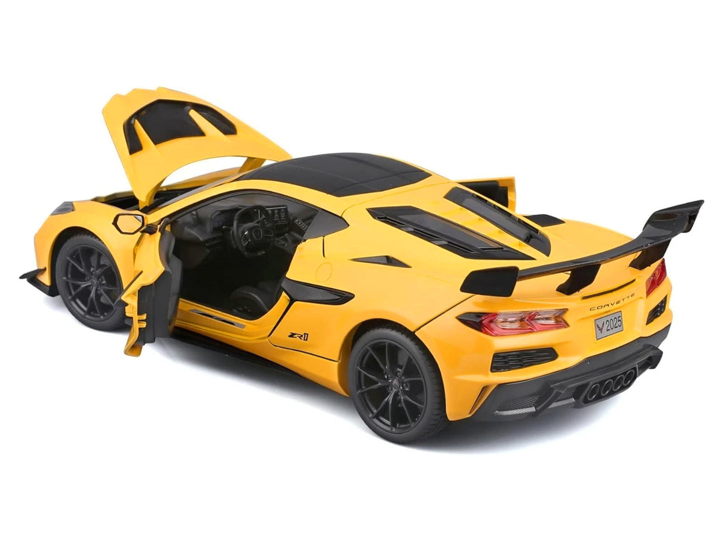 Chevrolet Corvette ZR1 Coupe Yellow with Carbon Top "Special Edition" Series 1/18 Diecast Model Car