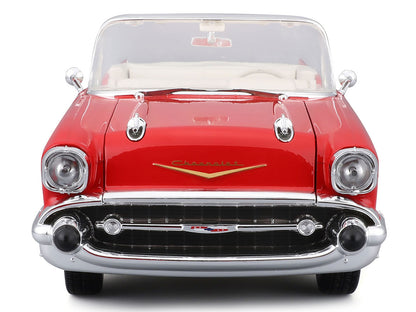 1957 Chevrolet Bel Air Convertible Red with White Interior "Special Edition" Series 1/18 Diecast Model Car