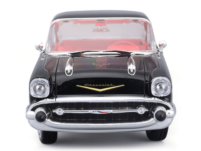 1957 Chevrolet Bel Air Coupe Black with Red Interior "Special Edition" Series 1/18 Diecast Model Car