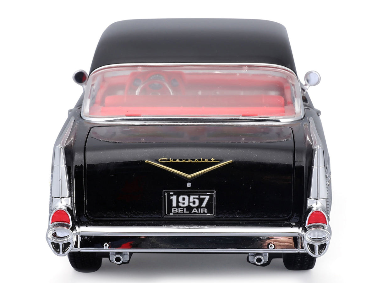 1957 Chevrolet Bel Air Coupe Black with Red Interior "Special Edition" Series 1/18 Diecast Model Car