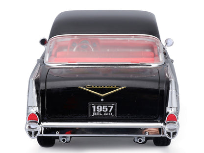 1957 Chevrolet Bel Air Coupe Black with Red Interior "Special Edition" Series 1/18 Diecast Model Car