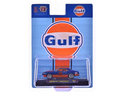 1969 Chevrolet Camaro Custom #20 "Gulf Oil" Dark Blue and Orange Limited Edition to 5500 pieces Worldwide 1/64 Diecast Model Car