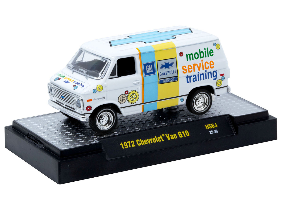 1972 Chevrolet G10 Van "Chevrolet Mobile Service Training" White with Graphics Limited Edition to 4400 pieces Worldwide 1/64 Diecast Model Car