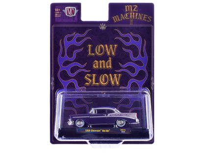 1956 Chevrolet Bel Air "Low and Slow" Purple Two-Tone with Graphics Limited Edition to 5500 pieces Worldwide 1/64 Diecast Model Car