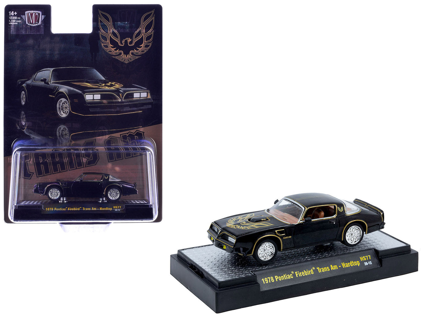 1978 Pontiac Firebird Trans Am Black with Hood Graphics Limited Edition to 12650 pieces Worldwide 1/64 Diecast Model Car