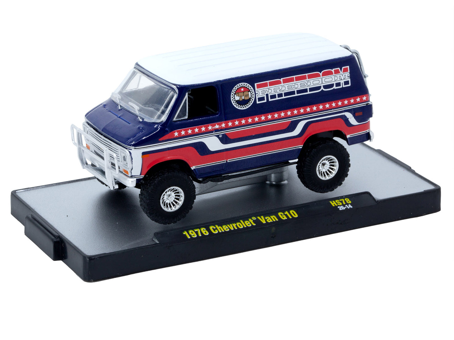 1976 Chevrolet G10 Van "Freedom '76" Dark Blue with White Top and Red and White Graphics Limited Edition to 7766 pieces 1/64 Diecast Model Car