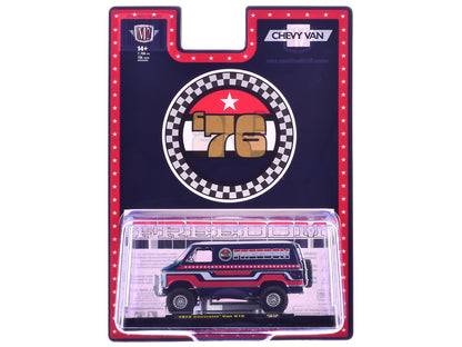 1976 Chevrolet G10 Van "Freedom '76" Dark Blue with White Top and Red and White Graphics Limited Edition to 7766 pieces 1/64 Diecast Model Car