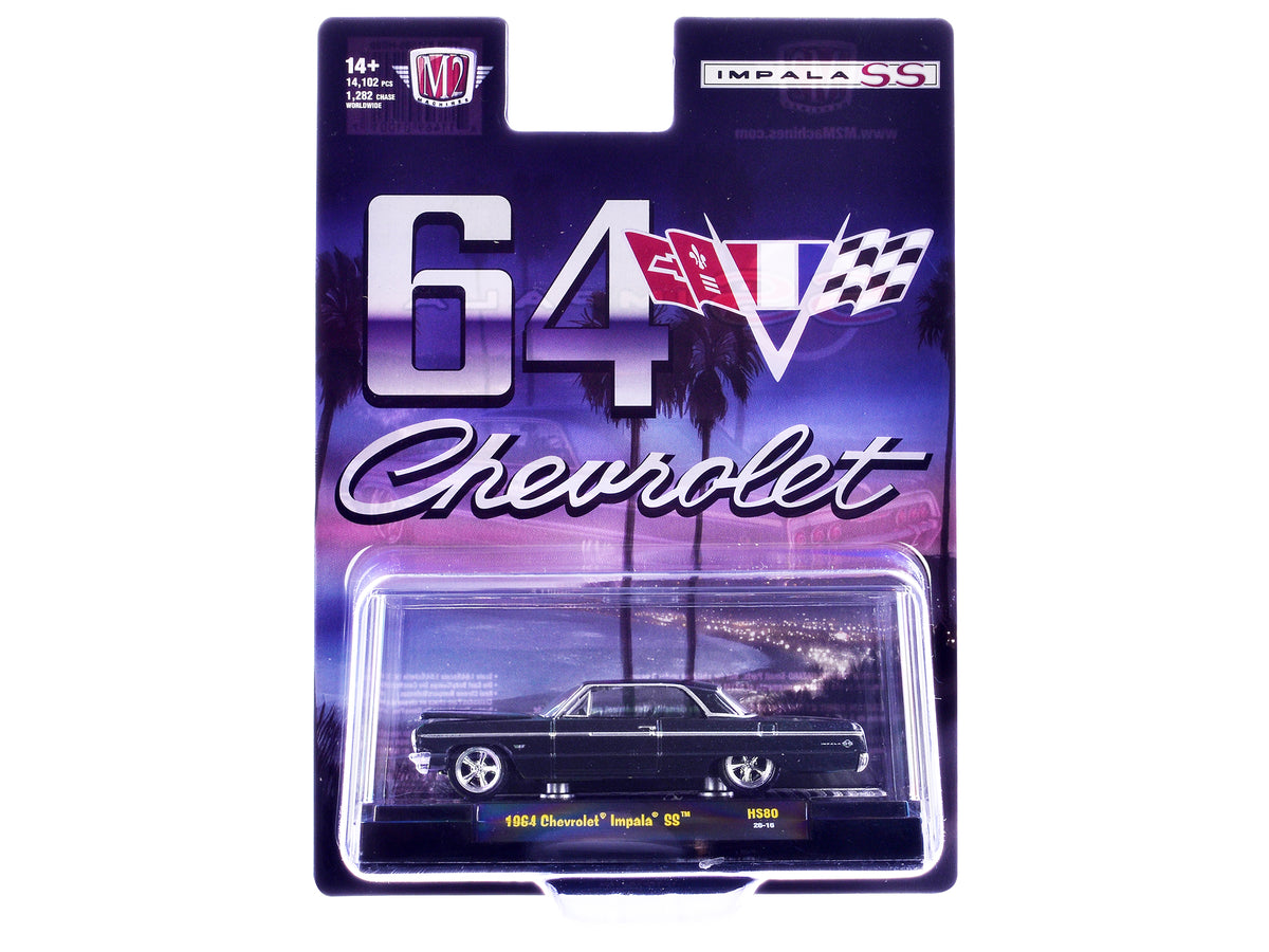 1964 Chevrolet Impala SS Black Metallic Limited Edition to 14102 pieces Worldwide 1/64 Diecast Model Car