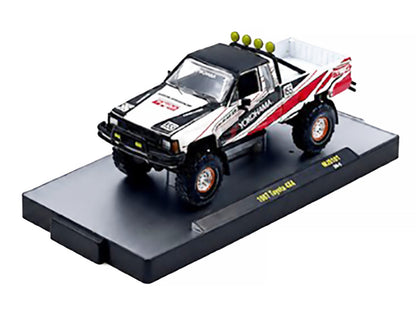 1985 Toyota SR5 4×4 Pickup Truck #85 "Yokohama" White with Black Top and Red and Black Graphics Limited Edition to 8250 pieces Worldwide 1/64 Diecast Model Car