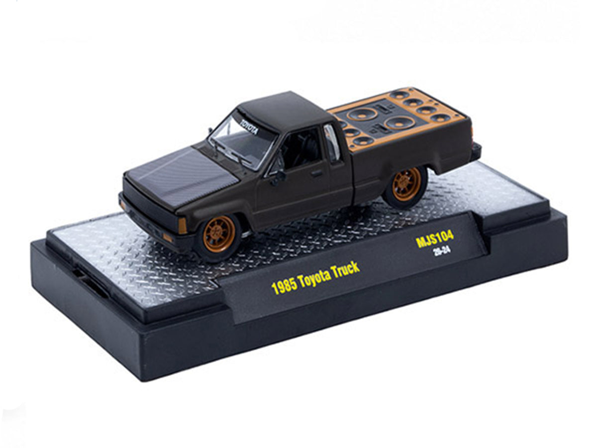 1985 Toyota SR5 Pickup Truck "Slammed Custom" Matt Gray with Carbon Hood Limited Edition to 10890 pieces Worldwide 1/64 Diecast Model Car