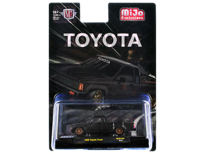 1985 Toyota SR5 Pickup Truck "Slammed Custom" Matt Gray with Carbon Hood Limited Edition to 10890 pieces Worldwide 1/64 Diecast Model Car