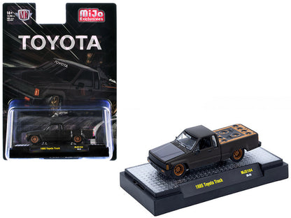 1985 Toyota SR5 Pickup Truck "Slammed Custom" Matt Gray with Carbon Hood Limited Edition to 10890 pieces Worldwide 1/64 Diecast Model Car