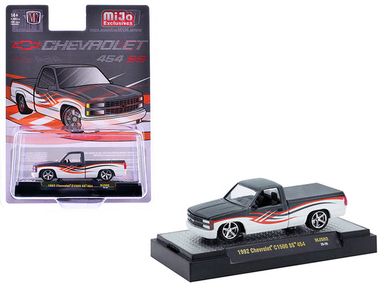 1992 Chevrolet C1500 SS 454 Pickup Truck Gray and White with Graphics Limited Edition to 9680 pieces Worldwide 1/64 Diecast Model Car