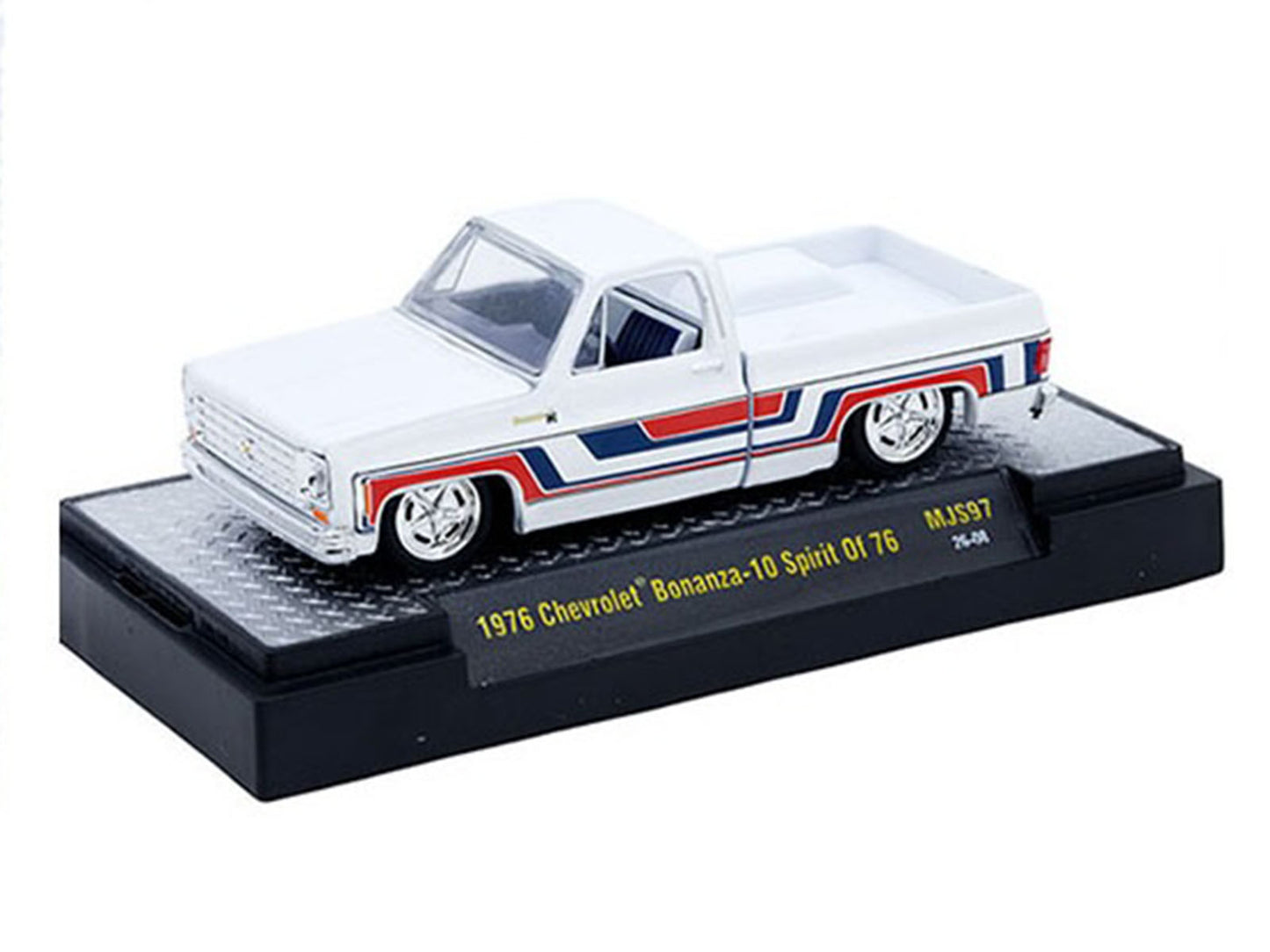 1976 Chevrolet Silverado Bonanza-10 Pickup Truck "Spirit of '76" White with Blue and Red Graphics Limited Edition to 12100 pieces Worldwide 1/64 Diecast Model Car